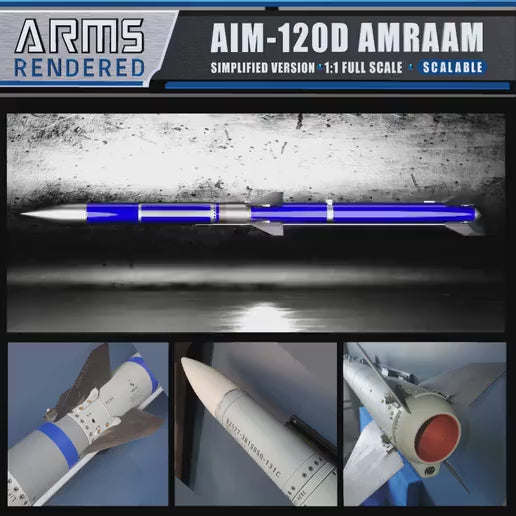 AIM-120C/D AMRAAM Missile Inert Replica 1:1 Size (Scalable)