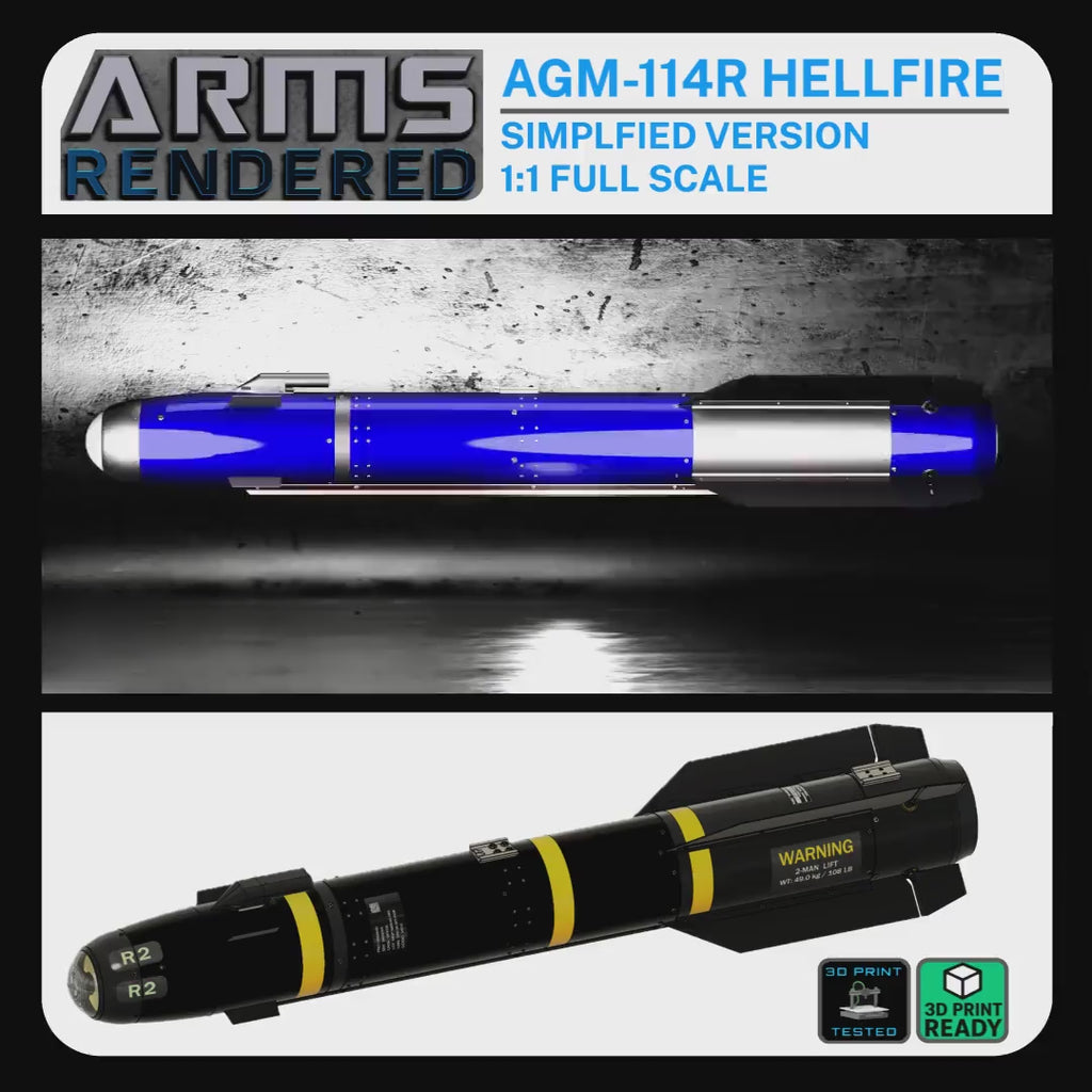 AGM-114R Hellfire Missile Inert Replica 1:1 Size (Scalable)